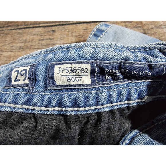 Miss Me Distressed Boot Cut Rhinestone  Denim Jeans 29x34 - Picture 11 of 12